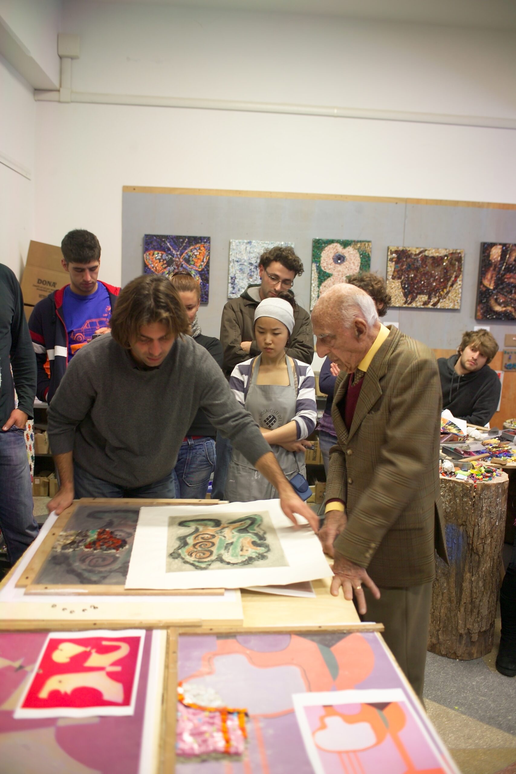 visit Gillo Dorfles at the Mosaic School November 2009