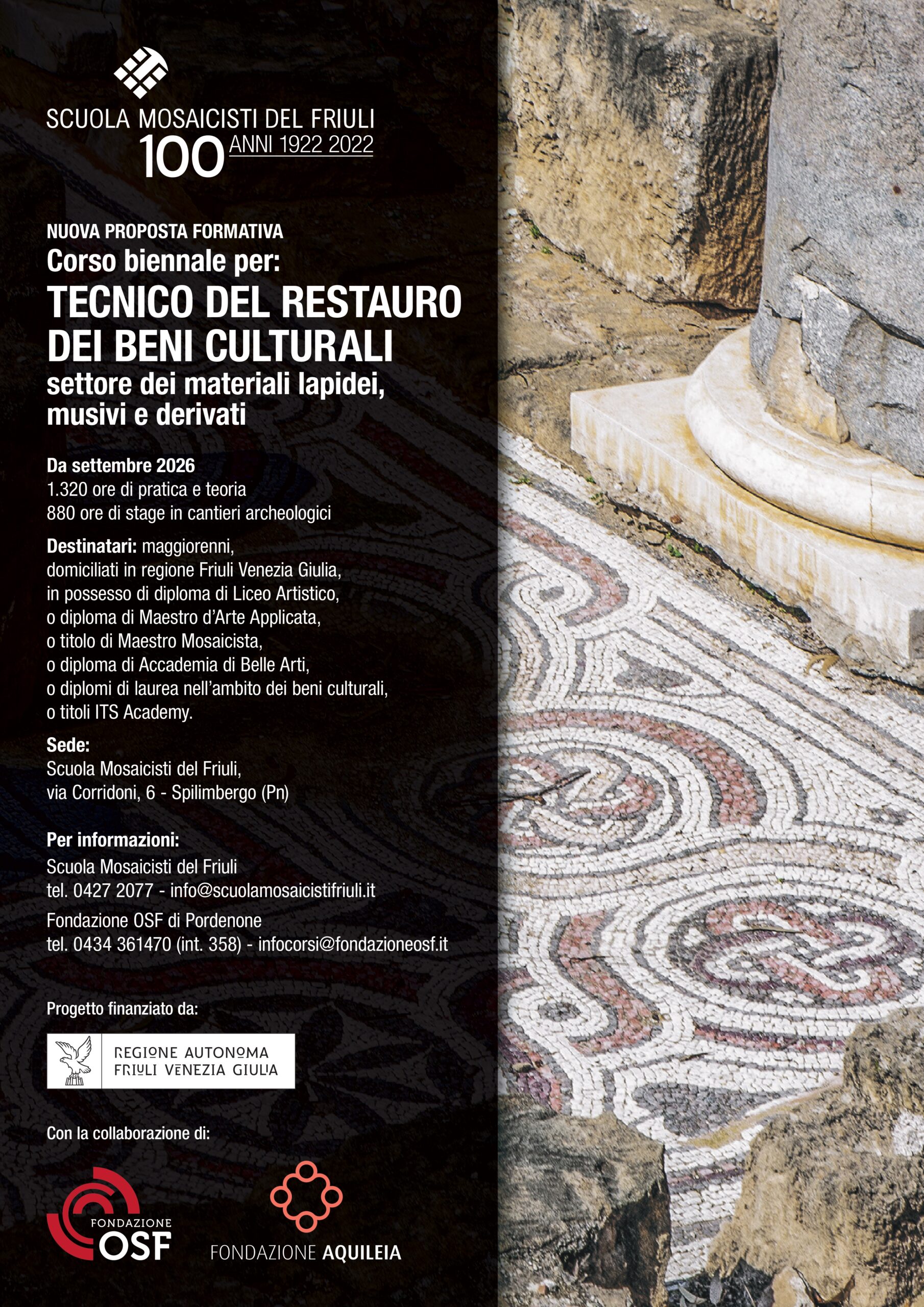 Tecnico del restauro dei beni culturali – Scuola Mosaicisti del Friuli